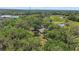Aerial view of home nestled among lush green trees, ponds, and open fields at 800 Hidden Oaks Ln, Oak Hill, FL 32759