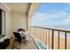Balcony view overlooking the beach and the building pool at 89 S Atlantic Ave # 505, Ormond Beach, FL 32176