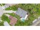 Overhead view of a home with an inground pool, nestled amongst lush greenery and suburban neighborhood at 105 Golfside Cir, Sanford, FL 32773