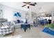 Comfortable living room with blue and white accents, creating a relaxing atmosphere at 1148 Briarwood Ave, Deltona, FL 32725