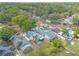 Picturesque aerial shot showcasing a row of homes near a lake, surrounded by verdant greenery at 1229 Saddleback Ridge Rd, Apopka, FL 32703