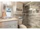 A bathroom with new tilework, a glass shower, and a modern vanity at 1229 Saddleback Ridge Rd, Apopka, FL 32703
