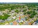 Aerial view of a residential neighborhood featuring single-Gathering homes and waterway in the background at 1317 Suwanee Rd, Daytona Beach, FL 32114