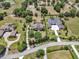 Aerial view of the property, highlighting the beautiful landscaping, mature trees, and a serene, neighborhood setting at 1420 Shady Meadow Ln, Deland, FL 32724