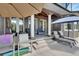 Covered patio with comfortable seating and open view at 1420 Shady Meadow Ln, Deland, FL 32724