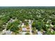 Aerial view of a home with mature trees and a neighborhood street in a suburban setting at 1598 Montgomery Ave, Daytona Beach, FL 32117