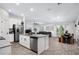 Open concept living room and kitchen area featuring modern appliances and contemporary design elements at 2518 Hoptree Ln, Edgewater, FL 32141