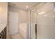 Modern bathroom with a glass-enclosed shower and separate soaking tub at 258 Rustic Loop, Sanford, FL 32771