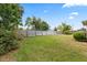 Large, grassy backyard enclosed by a wooden fence, offering ample space and privacy at 3214 Juniper Dr, Edgewater, FL 32141