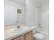 Bathroom with vanity and tub shower combo at 3214 Juniper Dr, Edgewater, FL 32141