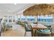 Elegant lounge area with comfortable seating, a thatched umbrella, and breathtaking ocean views at 3311 S Atlantic Ave # 1704, Daytona Beach Shores, FL 32118