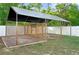 Lean-to with lattice siding and a new shade cover provides a covered area for entertaining friends and Gathering at 430 Spring Dr, Ocala, FL 34472