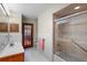Bright bathroom featuring a shower/tub combo with updated fixtures and vanity with good lighting at 585 Summerhaven Dr, Debary, FL 32713