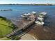 Aerial view of a private boat dock with multiple boat slips on the water at 100 Silver Beach Ave # 608, Daytona Beach, FL 32118