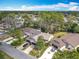 Scenic aerial view of a neighborhood with mature trees, well-kept homes, and paved streets at 16 Big Buck Trl, Ormond Beach, FL 32174
