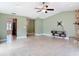 Open-concept floorplan showing the living room, kitchen, and connecting hallways at 16 Big Buck Trl, Ormond Beach, FL 32174