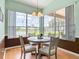 Light-filled dining area featuring a round table, seating for four, and scenic views of the lake at 1860 Forough Cir, Port Orange, FL 32128
