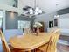 Dining area features a view of the pool, a modern ceiling fan, and a beautiful wooden dining room set at 1860 Forough Cir, Port Orange, FL 32128