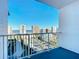 Enjoy the stunning city views from this condo's private balcony overlooking local buildings and nearby ocean at 2 Oceans West Blvd # 1007, Daytona Beach, FL 32118