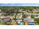Neighborhood aerial showcasing mature trees and backyard pools, offering privacy and recreation at 2144 Brian Ave, South Daytona, FL 32119