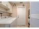 Dedicated laundry room with storage shelves and a convenient exterior door at 2214 Danforth Ave, Deltona, FL 32738