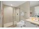 Modern bathroom with glass-enclosed shower and sleek vanity at 231 Riverside Dr # 2310, Holly Hill, FL 32117