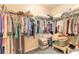 Spacious walk-in closet with hanging clothes, shelves, and carpeted floors at 2672 Star Coral Ln, New Smyrna Beach, FL 32168