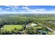 Expansive aerial view of lush green space, including a large recreational field, shows the community's natural beauty at 28 Shadowcreek Way, Ormond Beach, FL 32174