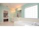Bathroom showcasing jacuzzi tub, double sinks, walk-in shower, and spacious layout at 41 Ormond Green Blvd, Ormond Beach, FL 32174