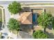 Aerial view of a single Gathering home with a screened-in pool and a well-maintained backyard at 486 Sycamore Springs St, Debary, FL 32713