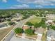 A picturesque aerial perspective of a suburban neighborhood featuring tree-lined streets and neatly arranged residences at 486 Sycamore Springs St, Debary, FL 32713