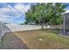 Generous backyard featuring a privacy fence and mature tree, offering ample space for outdoor activities at 486 Sycamore Springs St, Debary, FL 32713