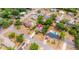 Expansive aerial view of a quiet neighborhood with private pools and mature trees enhancing property appeal at 688 Cumberland Rd, Deland, FL 32724