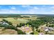 This is an aerial view of the house near fields, sports fields and the airport at 793 Timothy St, Ormond Beach, FL 32174