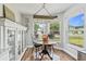 Cozy breakfast nook with a modern light fixture and sun-filled windows at 1020 Hornbeam St, Oviedo, FL 32765