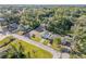 Beautiful neighborhood aerial view featuring tree coverage and nearby Saint Joseph Sound views at 128 Oakridge Ave, Edgewater, FL 32132