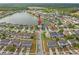 Aerial shot showing the location of home that backs up to a peaceful lake in a cozy neighborhood at 1929 Cove Point Rd, Port Orange, FL 32128