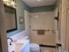 Recently renovated bathroom features modern fixtures and a spacious walk-in shower at 2204 Poinsettia Dr, Deland, FL 32724