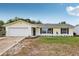 Inviting single-story home featuring an attached garage and a tidy front lawn at 2486 Shiprock Ct, Deltona, FL 32738
