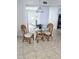 The condo has a breakfast nook near the kitchen with modern furnishings at 3311 S Atlantic Ave # 604, Daytona Beach Shores, FL 32118