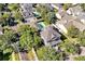 Expansive aerial shot showcasing a home with a private pool, surrounded by mature trees and other homes at 3698 Lower Park Rd, Orlando, FL 32814