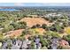 Beautiful aerial view of the neighborhood, showcasing green spaces, ball field, and nearby lakes at 3698 Lower Park Rd, Orlando, FL 32814