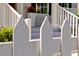 Close-up view of a white picket fence, showcasing the charming curb appeal of the home at 3698 Lower Park Rd, Orlando, FL 32814
