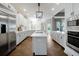 Open kitchen with quartz countertops, white cabinets, stainless steel appliances, and spacious layout at 3698 Lower Park Rd, Orlando, FL 32814