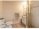 Clean bathroom with glass-door shower, vanity, and tiled floors at 3733 Cardinal Blvd # 1, Daytona Beach, FL 32118
