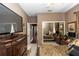 Inviting bedroom features a plush bed and dresser, complete with hardwood floors at 397 Quail Hill Dr, Debary, FL 32713