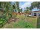 Landscaped backyard with mature trees, wood fence, and inground pool at 416 N Blue Lake Ter, Deland, FL 32724