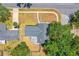 Aerial view of the home showing the backyard, mature trees, and neighborhood at 5788 Devon St, Port Orange, FL 32127