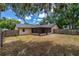 Large backyard featuring mature trees and full wooden fencing for privacy and secluded outdoor space at 5788 Devon St, Port Orange, FL 32127