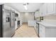 Modern kitchen featuring stainless steel appliances, and white cabinets with ample counter space at 5788 Devon St, Port Orange, FL 32127